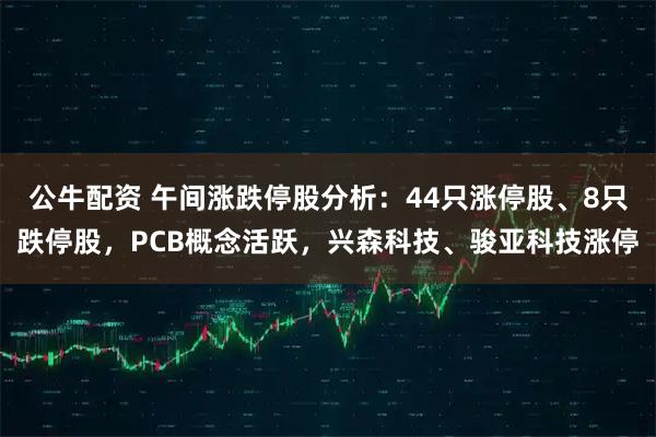 公牛配资 午间涨跌停股分析：44只涨停股、8只跌停股，PCB概念活跃，兴森科技、骏亚科技涨停